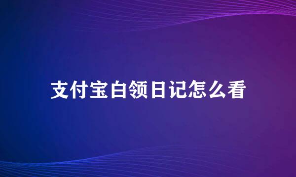 支付宝白领日记怎么看