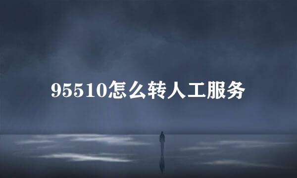 95510怎么转人工服务