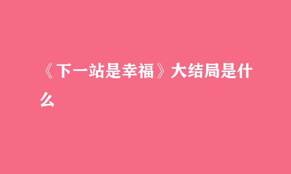 《下一站是幸福》大结局是什么