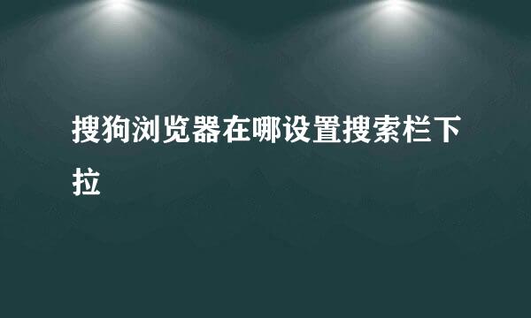 搜狗浏览器在哪设置搜索栏下拉
