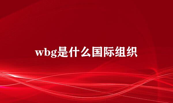 wbg是什么国际组织