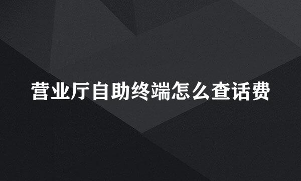 营业厅自助终端怎么查话费