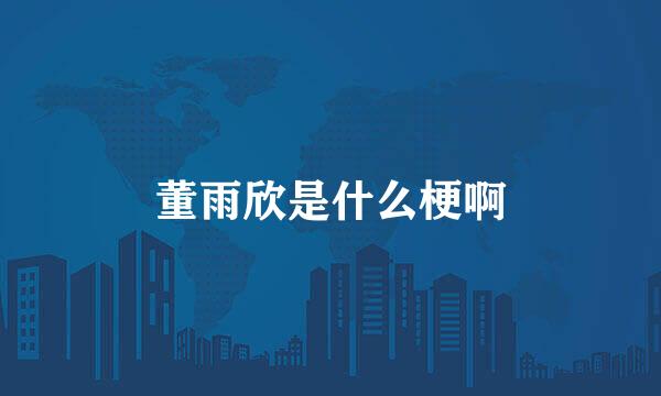 董雨欣是什么梗啊
