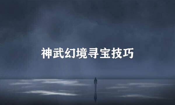 神武幻境寻宝技巧