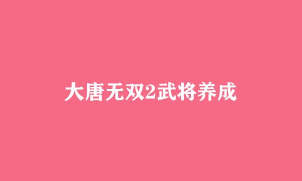 大唐无双2武将养成