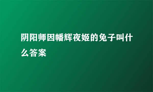 阴阳师因幡辉夜姬的兔子叫什么答案