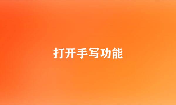 打开手写功能