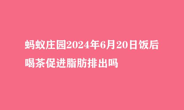 蚂蚁庄园2024年6月20日饭后喝茶促进脂肪排出吗