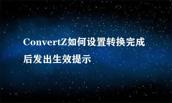 ConvertZ如何设置转换完成后发出生效提示