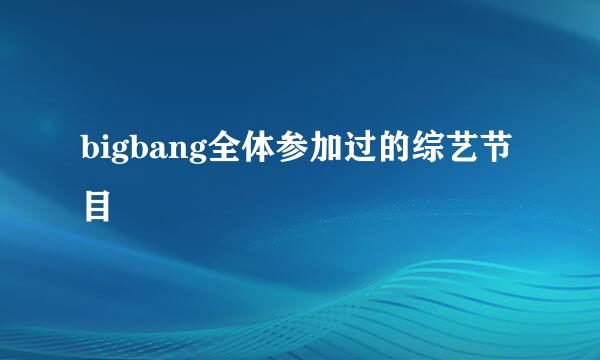 bigbang全体参加过的综艺节目