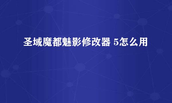 圣域魔都魅影修改器 5怎么用