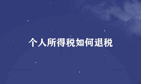 个人所得税如何退税