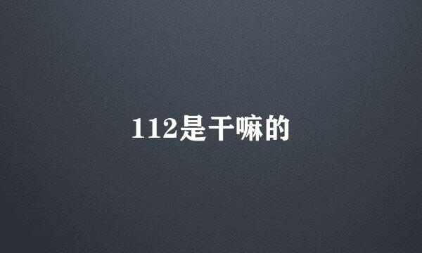 112是干嘛的