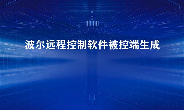 波尔远程控制软件被控端生成