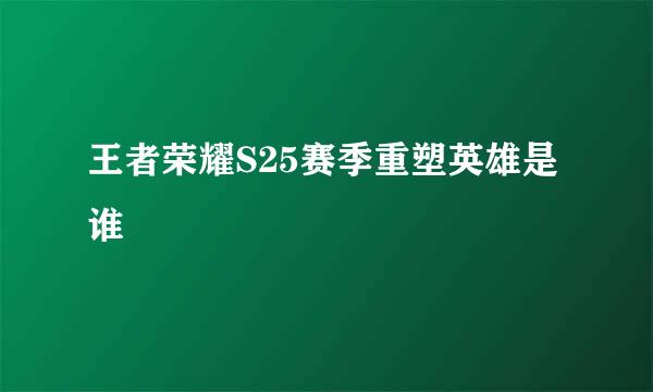 王者荣耀S25赛季重塑英雄是谁