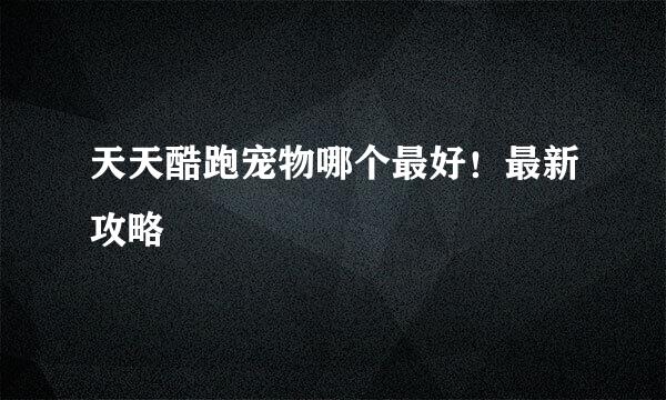 天天酷跑宠物哪个最好！最新攻略
