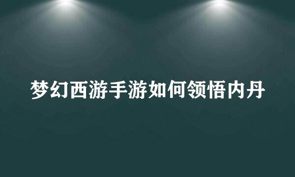 梦幻西游手游如何领悟内丹