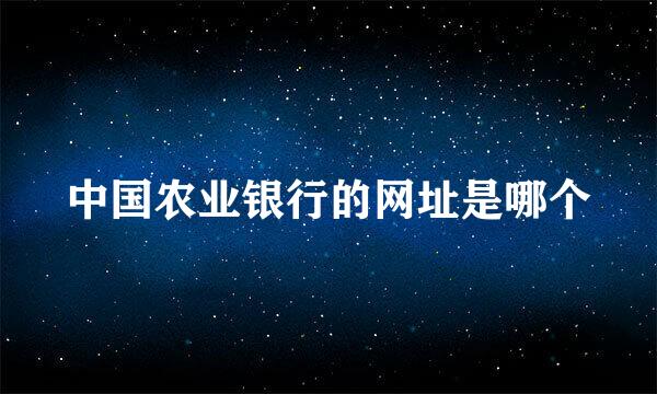 中国农业银行的网址是哪个