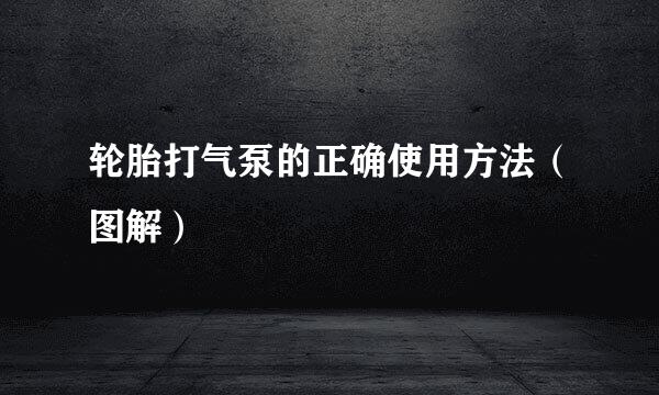 轮胎打气泵的正确使用方法（图解）