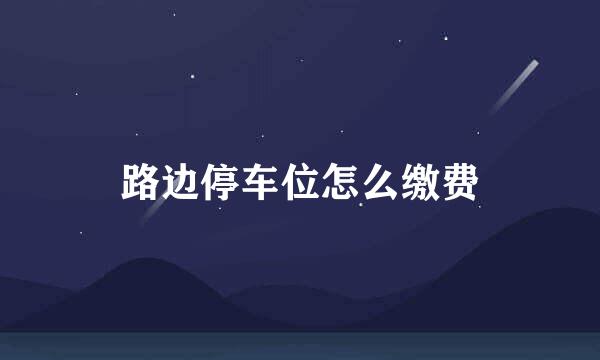 路边停车位怎么缴费
