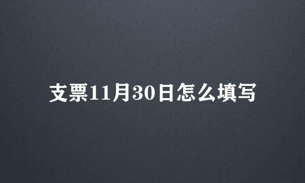 支票11月30日怎么填写