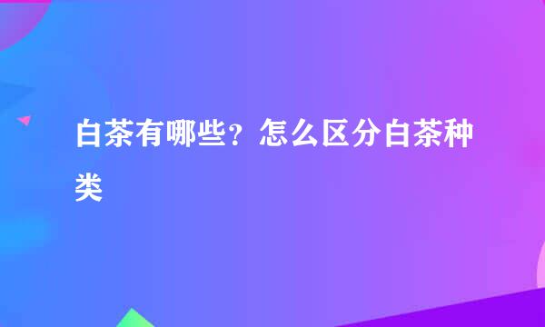 白茶有哪些？怎么区分白茶种类