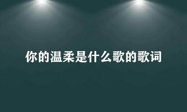 你的温柔是什么歌的歌词