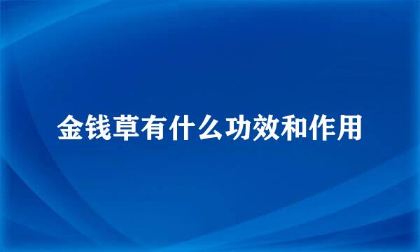 金钱草有什么功效和作用