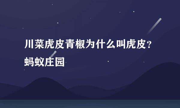 川菜虎皮青椒为什么叫虎皮？蚂蚁庄园