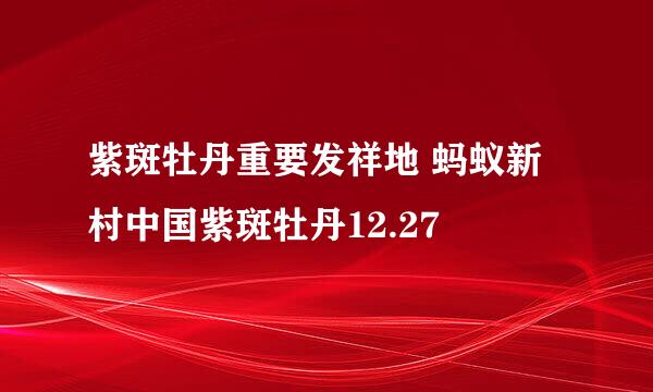 紫斑牡丹重要发祥地 蚂蚁新村中国紫斑牡丹12.27