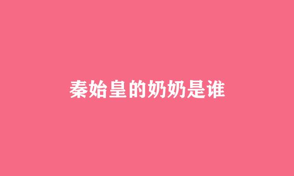 秦始皇的奶奶是谁