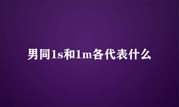 男同1s和1m各代表什么