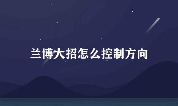 兰博大招怎么控制方向