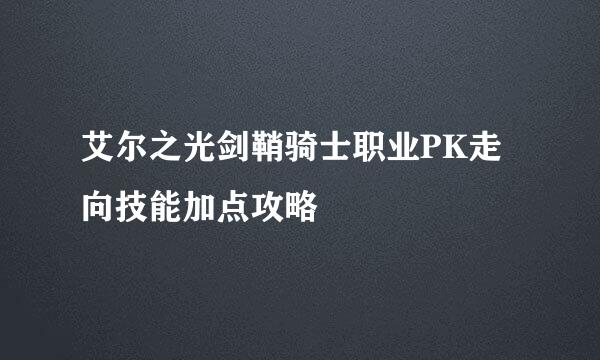 艾尔之光剑鞘骑士职业PK走向技能加点攻略