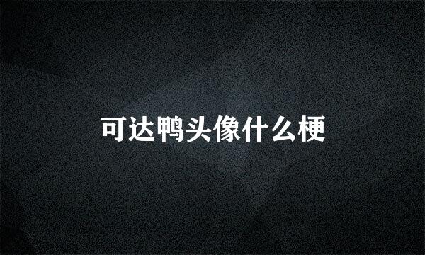 可达鸭头像什么梗