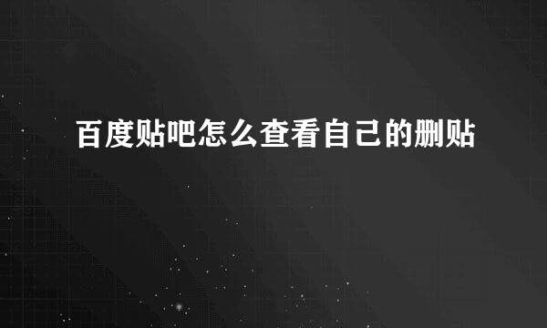 百度贴吧怎么查看自己的删贴