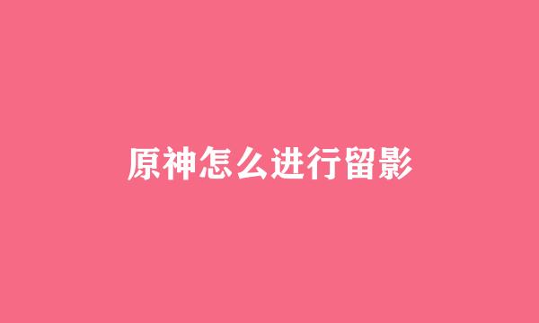原神怎么进行留影