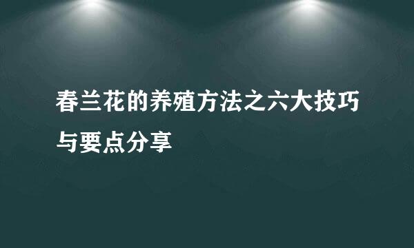 春兰花的养殖方法之六大技巧与要点分享