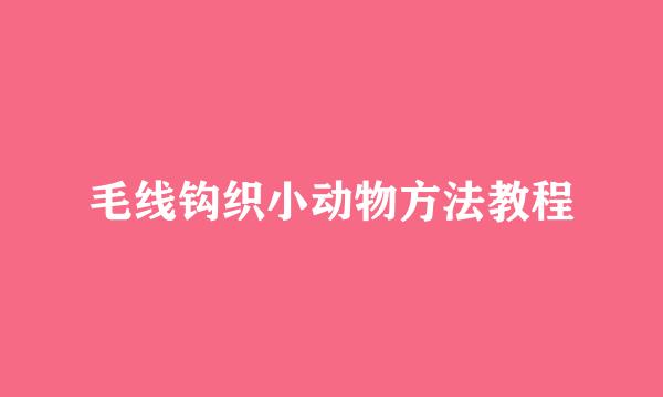 毛线钩织小动物方法教程