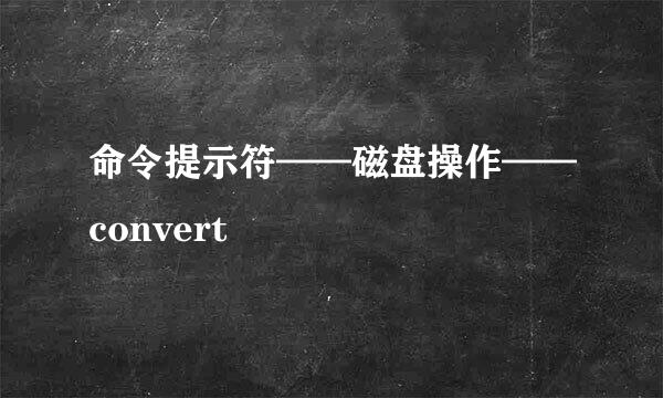 命令提示符——磁盘操作——convert