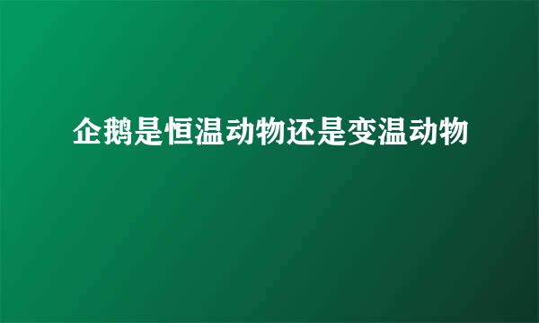 企鹅是恒温动物还是变温动物