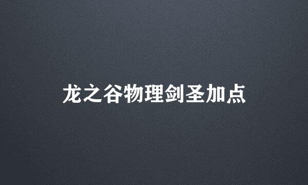 龙之谷物理剑圣加点