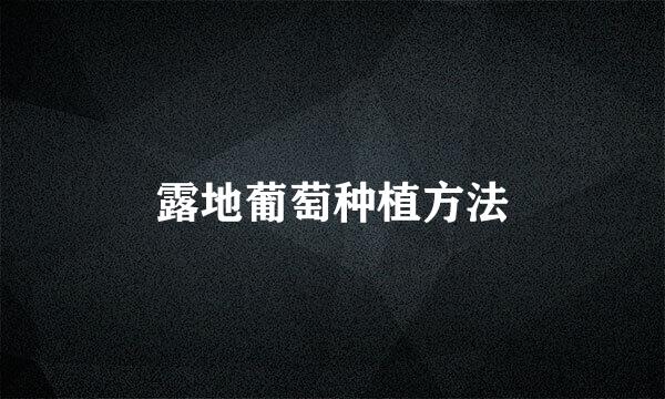 露地葡萄种植方法