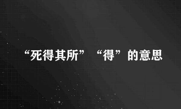 “死得其所”“得”的意思