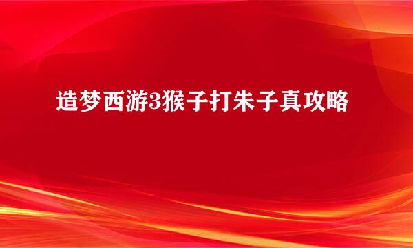 造梦西游3猴子打朱子真攻略