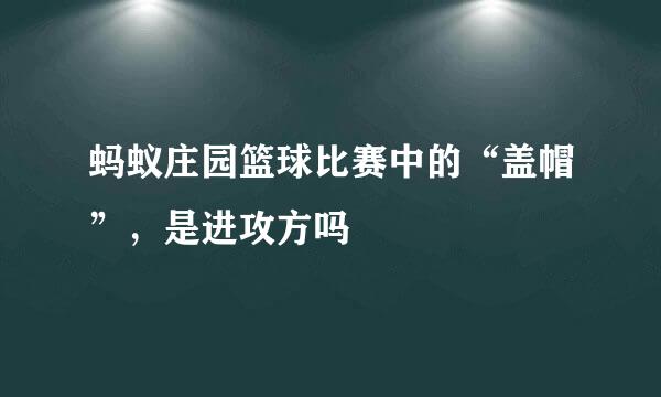 蚂蚁庄园篮球比赛中的“盖帽”，是进攻方吗