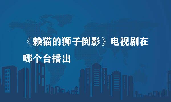 《赖猫的狮子倒影》电视剧在哪个台播出