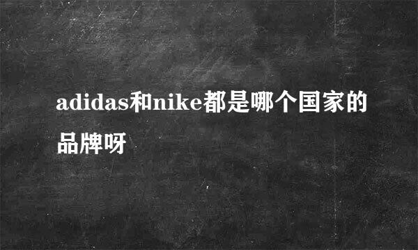 adidas和nike都是哪个国家的品牌呀