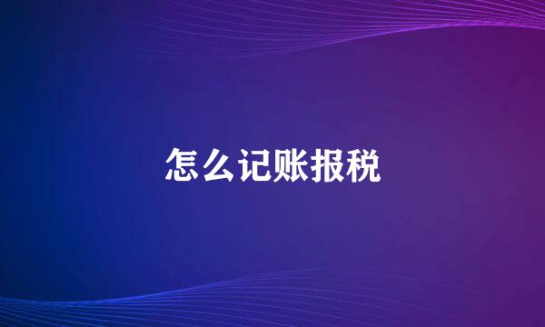 怎么记账报税