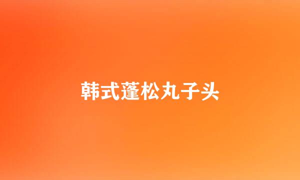 韩式蓬松丸子头